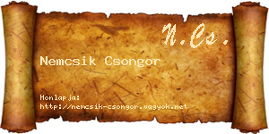 Nemcsik Csongor névjegykártya